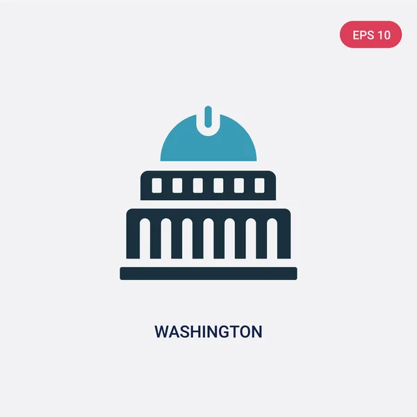 Dwa kolor Washington wektor ikona z koncepcji Stanów Zjednoczonych. Iso — Wektor stockowy