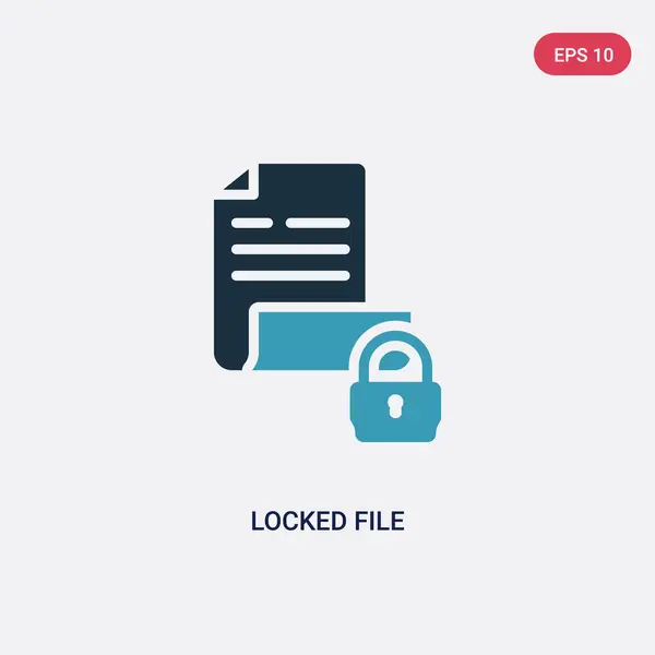 Ícone de vetor de arquivo bloqueado a duas cores do conceito de segurança. isolar — Vetor de Stock