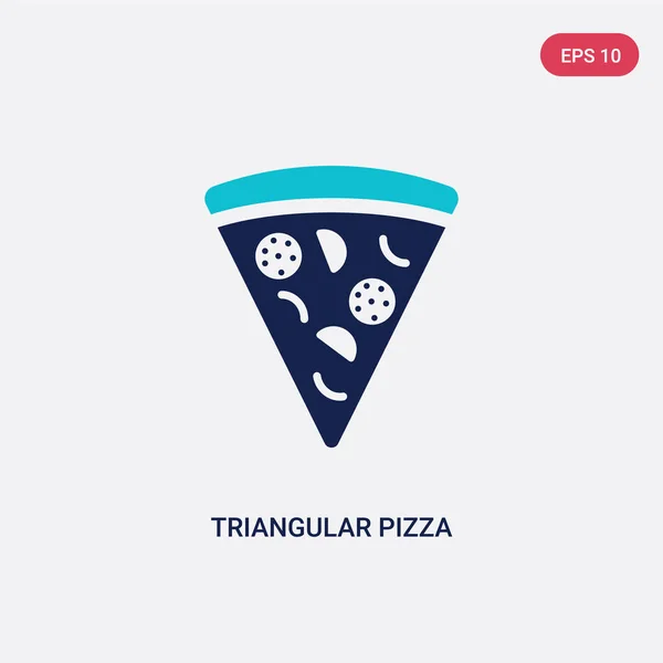 Dwa kolor trójkątny kawałek pizzy ikona wektor z koncepcji żywności. — Wektor stockowy