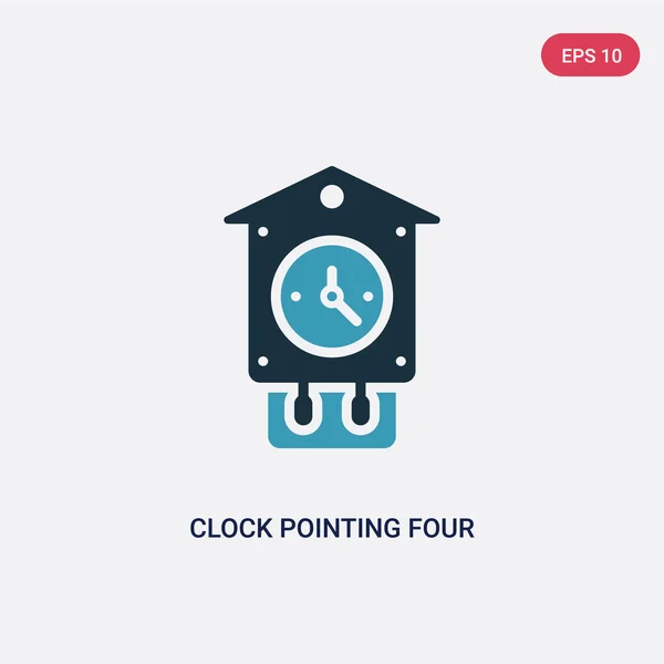 two color clock pointing four o'clock vector icon from other con