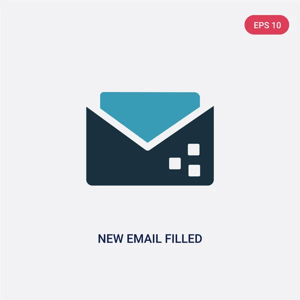 Ícone de vetor de envelope cheio de e-mail novo de duas cores do usuário interf — Vetor de Stock