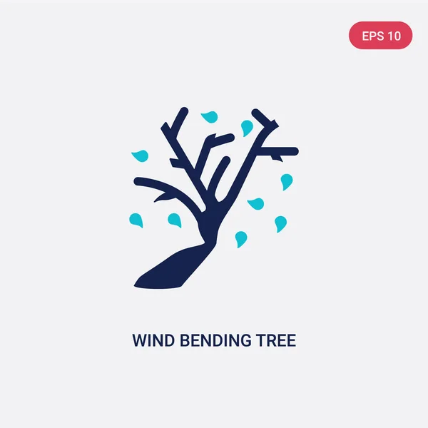 Dos colores viento curva árbol vector icono del concepto de ecología. es — Vector de stock