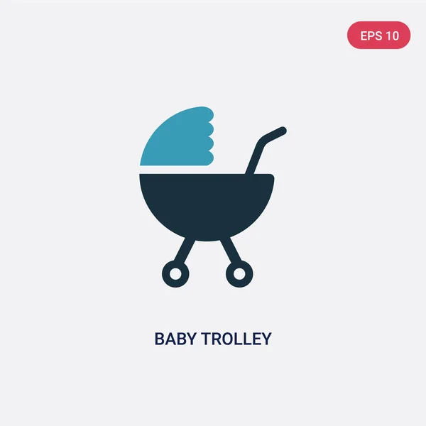 전송 개념에서 두 가지 색상 아기 트롤리 벡터 아이콘입니다. 이솔라 — 스톡 벡터