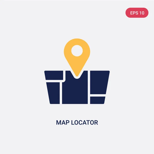 Icono de vector localizador de mapa de dos colores de última conce glifos — Vector de stock