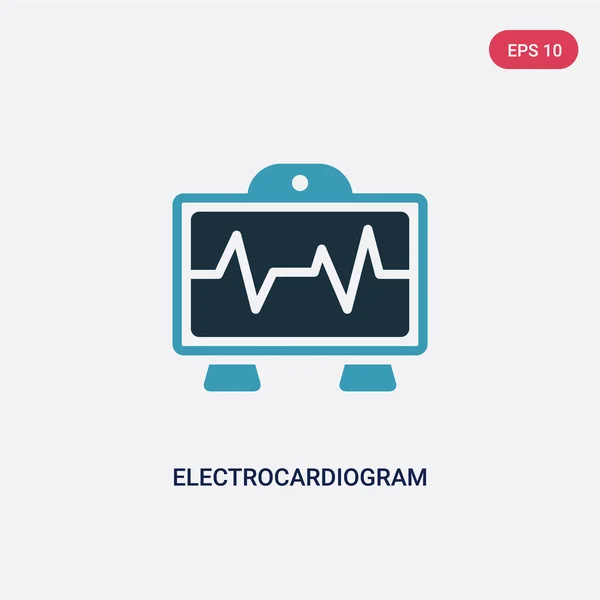 Icona vettoriale linea elettrocardiogramma a due colori dalla tecnologia con — Vettoriale Stock