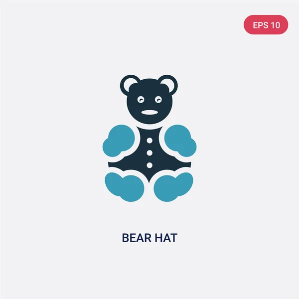 Dwa kolor niedźwiedzia kapelusz wektor ikona od dziecka i koncepcji dziecka. ISOLAT — Wektor stockowy