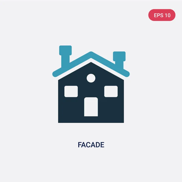Icône vectorielle de façade à deux couleurs du concept immobilier. isolé — Image vectorielle