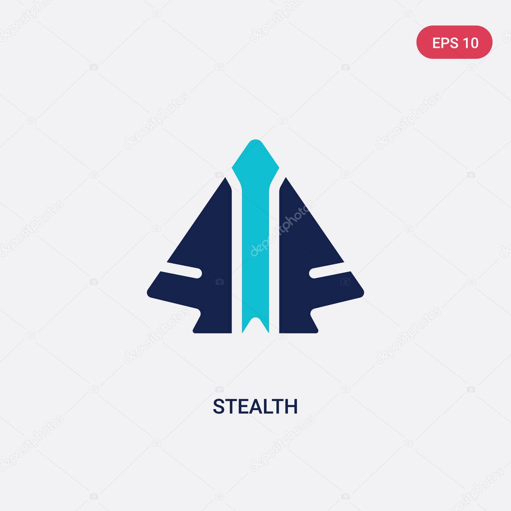 Two color stealth vector icon from army and war concept. isolated blue stealth vector sign symbol can be use for web, mobile and logo. eps 10