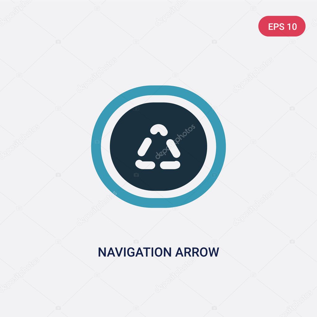 two color navigation arrow with broken line vector icon from use