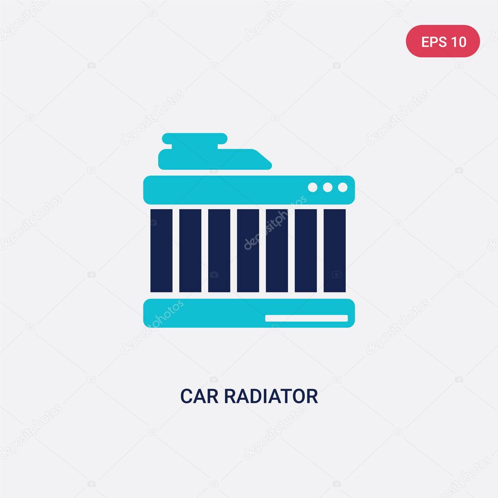 two color car radiator vector icon from car parts concept. isola