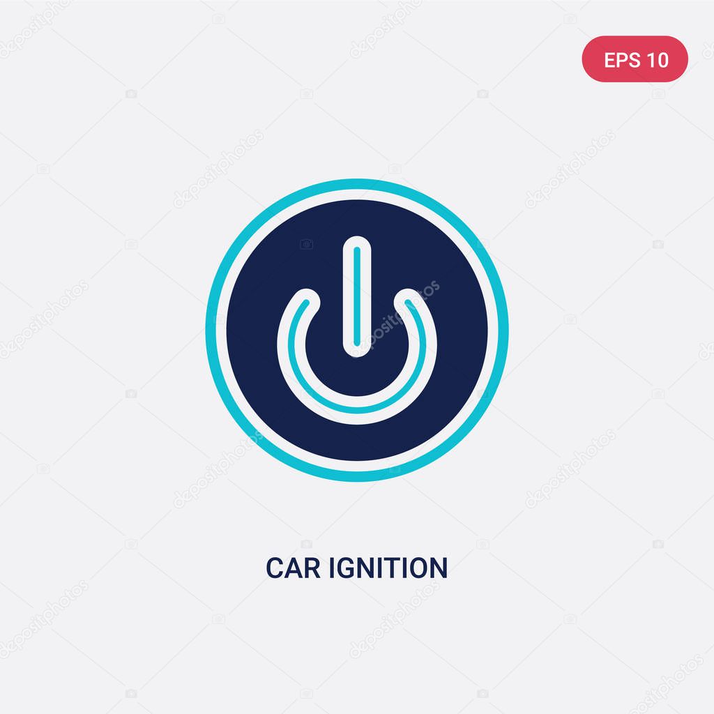 two color car ignition vector icon from car parts concept. isola