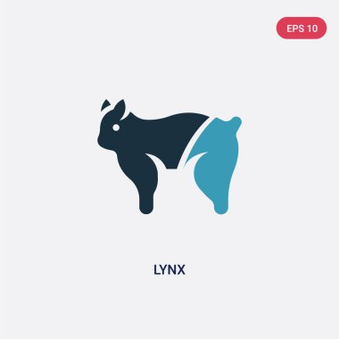 hayvanlar kavramından iki renkli vaşak vektör simgesi. izole mavi l