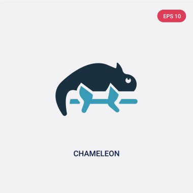 hayvanlar kavramından iki renk bukalemun vektör simgesi. izole b