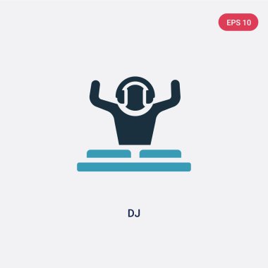 insanlar becerileri kavramından iki renkli dj vektör simgesi. izole bl