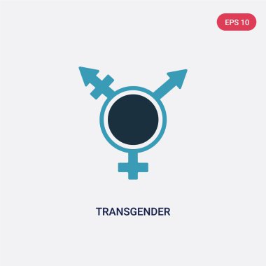 sosyal kavramdan iki renkli transgender vektör simgesi. Izole 