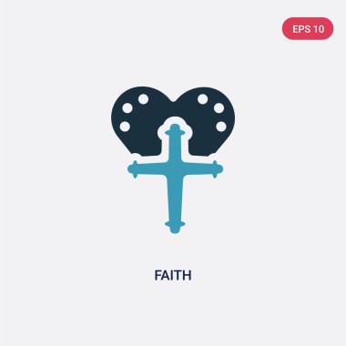 din kavramından iki renk inanç vektör simgesi. izole mavi