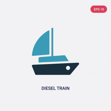 taşıma kavramından iki renkli dizel tren vektör simgesi. ısola