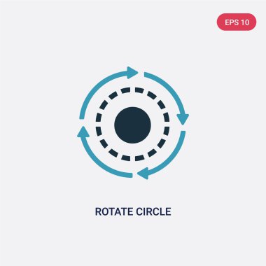 şekiller kavramından iki renk döndürme daire vektör simgesi. Yalıt