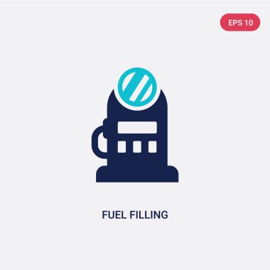 endüstri konseptinden iki renkli yakıt dolum vektör simgesi. isolat