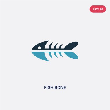 hayvanlar kavramından iki renk balık kemiği vektör simgesi. izole b
