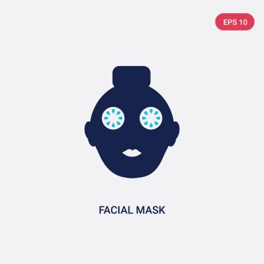 cadılar bayramı kavramından iki renkli yüz maskesi vektör simgesi. isolat