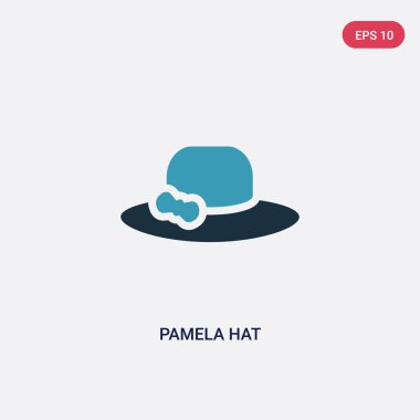 yaz konseptinden iki renkli pamela şapka vektör simgesi. izole b
