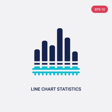 iş concep iki renk çizgi grafik istatistikleri vektör simgesi