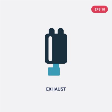 taşıma kavramından iki renk egzoz vektör simgesi. ısola