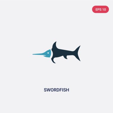 hayvanlar kavramından iki renkli kılıç balığı vektör simgesi. izole b