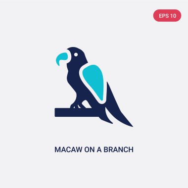 kültür kavramından bir dal vektör simgesi üzerinde iki renk macaw. bir