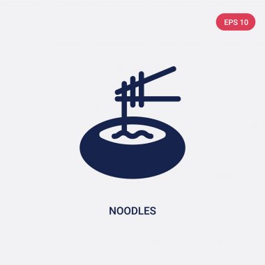 fast food kavramından iki renkli erişte vektör simgesi. izole b