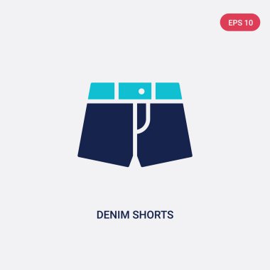 giysi kavramından iki renk denim şort vektör simgesi. Yalıt