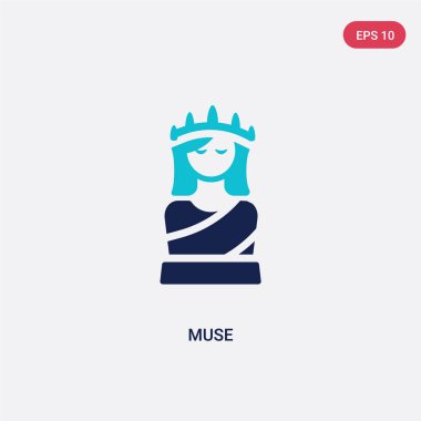 yunanistan kavramından iki renkli muse vektör simgesi. izole mavi mu