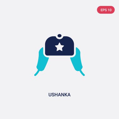 giysi kavramından iki renk ushanka vektör simgesi. izole blu