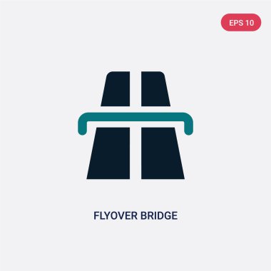 haritalar ve bayraklar kavramından iki renk flyover köprü vektör simgesi