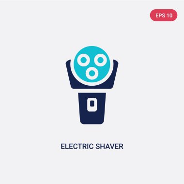 güzellik kavramından iki renkli elektrikli tıraş vektör simgesi. ısola