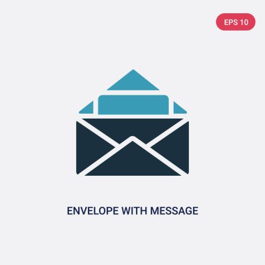 kullanıcı arabiriminden ileti vektör simgesi ile iki renkli zarf 