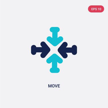 oklardan iki renk hareket vektör simgesi 2 kavramı. izole mavi 