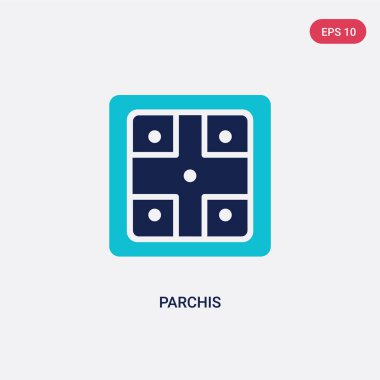 eğlence konseptinden iki renk parchis vektör simgesi. isolat