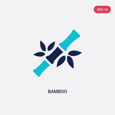 asya kavramından iki renkli bambu vektör simgesi. izole mavi b