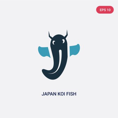 hayvanlar kavramından iki renk japonya koi balık vektör simgesi. ısola