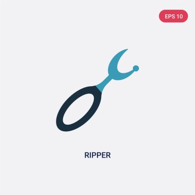 dikiş kavramından iki renk riper vektör simgesi. izole mavi rip