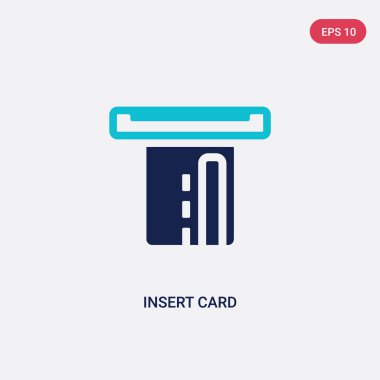 e-ticaret ve ödeme co iki renk eklemek kart vektör simgesi