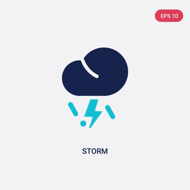 sonbahar kavramından iki renk fırtına vektör simgesi. izole mavi s