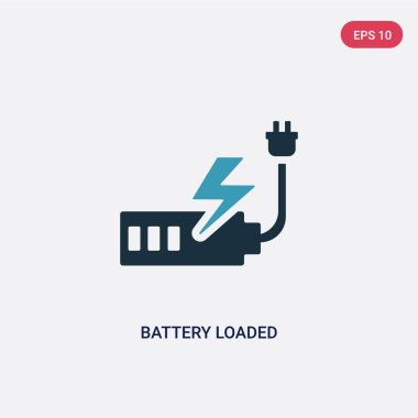 kullanıcı arabirimi kavramından iki renk pil yüklü vektör simgesi