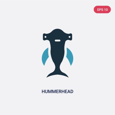 hayvanlar kavramından iki renk hummerhead vektör simgesi. Izole 