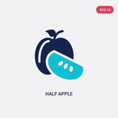 ekoloji kavramından iki renkli yarım elma vektör simgesi. Izole 