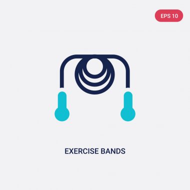 spor salonu ve fitness concep iki renk egzersiz bantları vektör simgesi