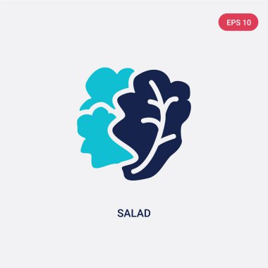 meyve kavramından iki renkli salata vektör simgesi. izole mavi s