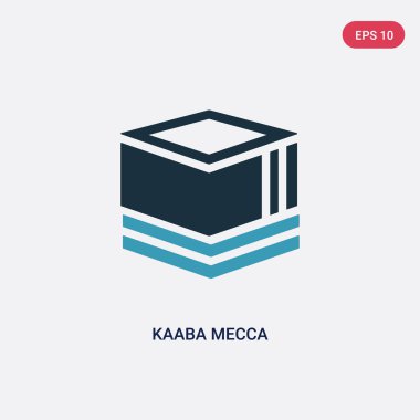 din kavramından iki renkli kabe mekke vektör simgesi. Yalıt